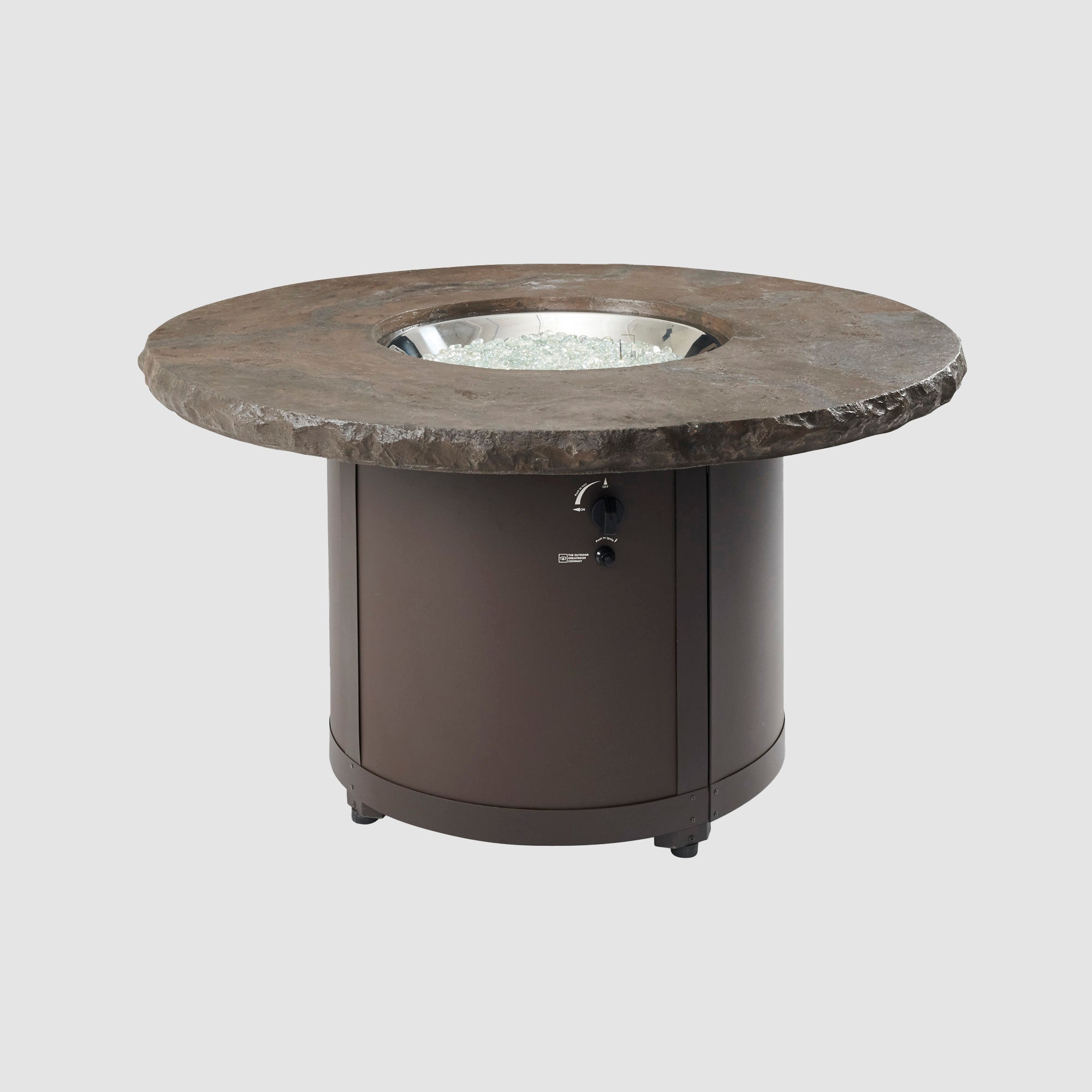 Durable, stylish design Marbleized Noche Beacon Chat Height Gas Fire Pit Table by The Outdoor GreatRoom Company for your patio or deck